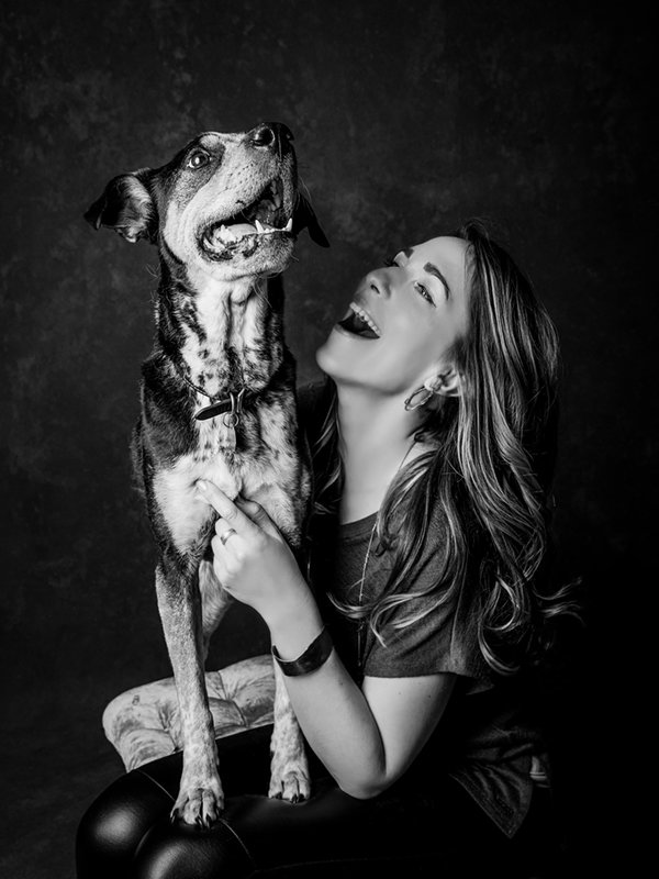 Portrait of Tahnee and Rescue Dog Daisy